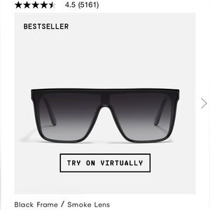 New in box! Quay Nightfall sunglasses
Black Frame Sunglasses with Smoke Lens.